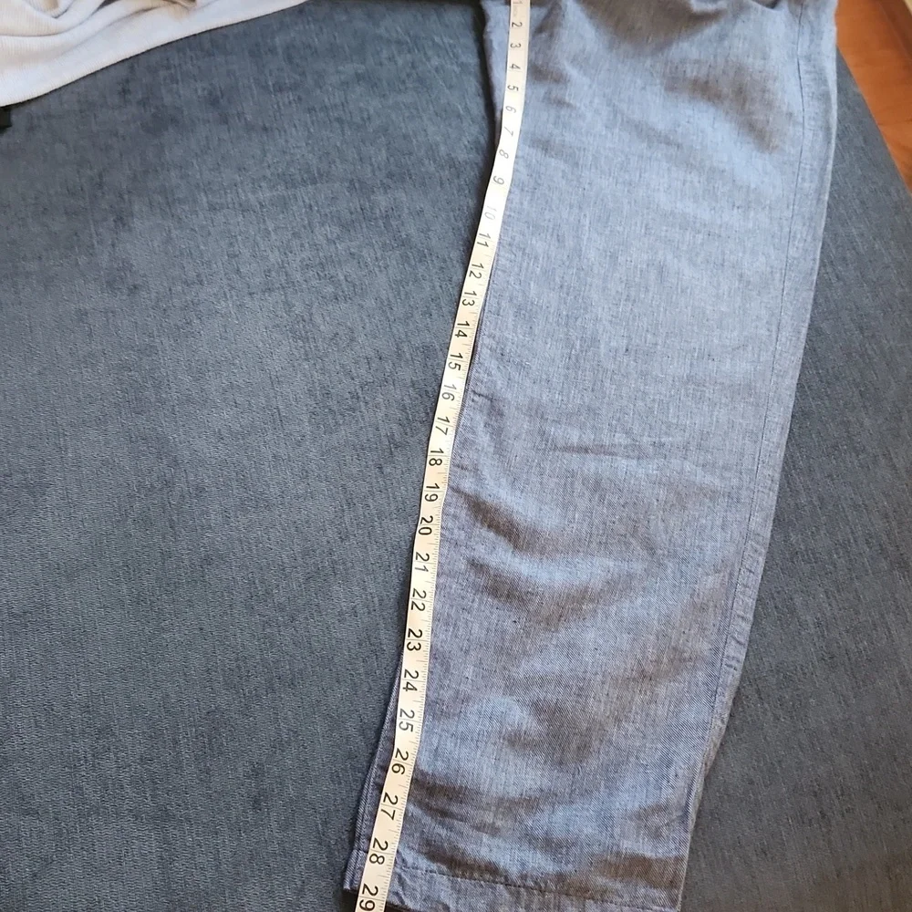 Banana Republic Aiden Fit Blue Linen Blend Trousers Sz 33/34